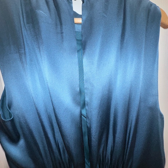 Anthropologie Silk Elegant Teal Sleeveless Dress - Picture 9 of 16